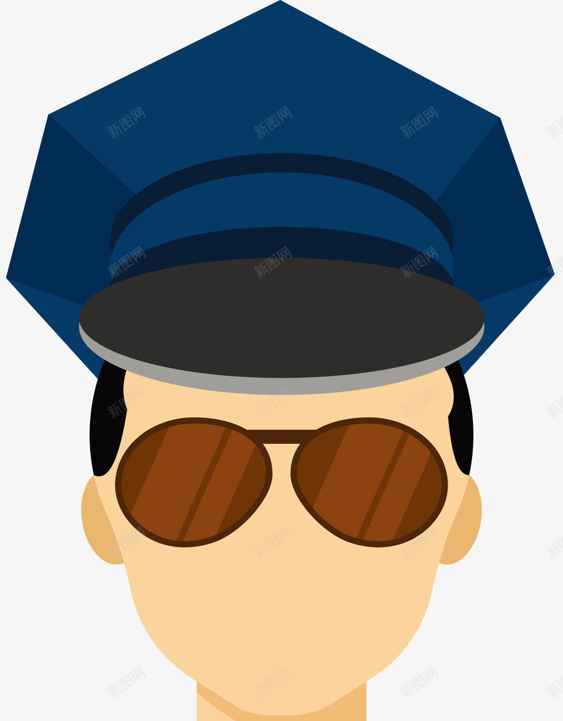 一个带着眼镜的保安矢量图eps免抠素材_88icon https://88icon.com 一个保安 保安 戴眼镜的保安 矢量保安 蓝色帽子 蓝色帽子的保安 矢量图