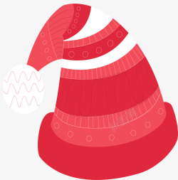冬天红色的毛线帽矢量图素材