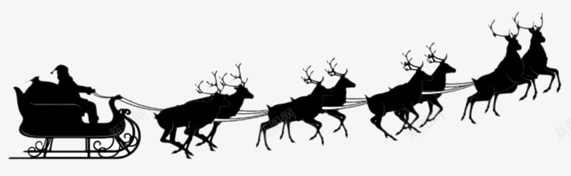 圣诞出行麋鹿拉雪橇图标图标