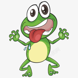 QQ表情图手绘绿色卡通可爱青蛙表情高清图片