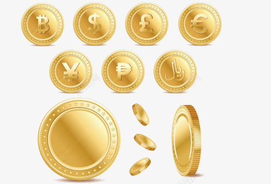 飘浮金币黄色金币图标图标
