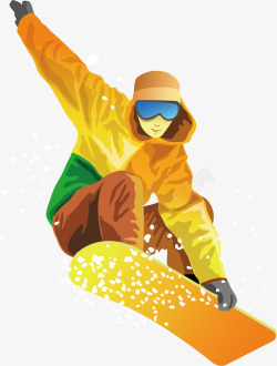 滑雪大雪冬季旅游矢量图素材