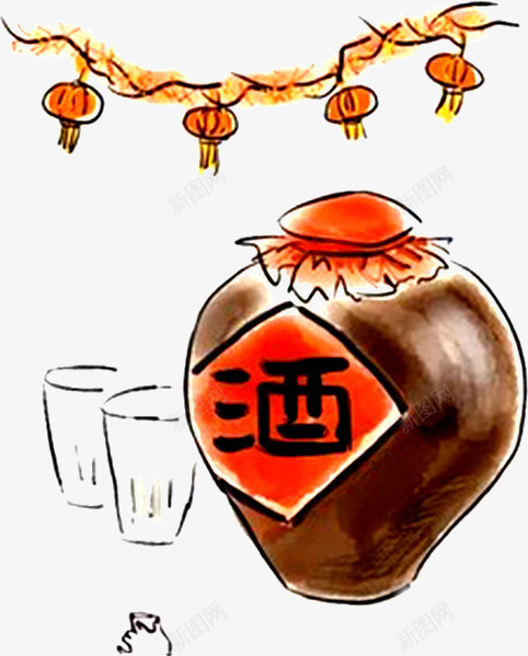 手绘中国风白酒坛子彩色png免抠素材_88icon https://88icon.com 古风 彩色 手绘白酒 清新大气 白酒坛子 节庆 食品行业