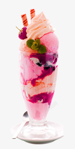 草莓冰激凌装饰图案素材