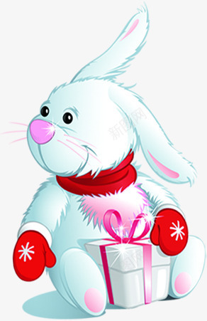手绘可爱圣诞兔子png免抠素材_88icon https://88icon.com 兔子 可爱 圣诞