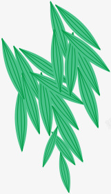 绿色卡通竹叶端午节日素材