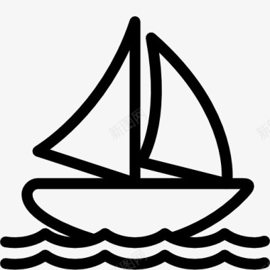 浅蓝色帆船sailboaticon图标图标