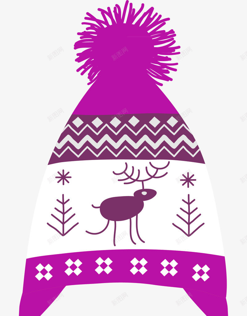圣诞元素帽子png免抠素材_88icon https://88icon.com EPS 冬季 冬季帽子 冬日 可爱 圣诞元素 圣诞帽子 帽子 毛线 矢量装饰毛线帽 紫色帽子 针织帽子