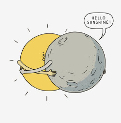 月球插画卡通星球高清图片
