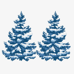 冬季结冰的雪松树木素材