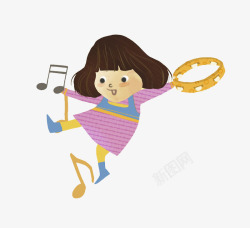 高兴地女孩素材