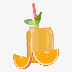 橙汁插图卡通橙汁矢量图高清图片