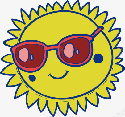 欧式元素清凉夏日小元素卡通太阳矢量图图标图标