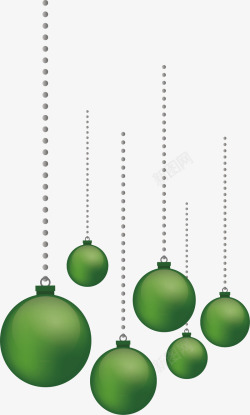 绿色圣诞球挂饰矢量图素材
