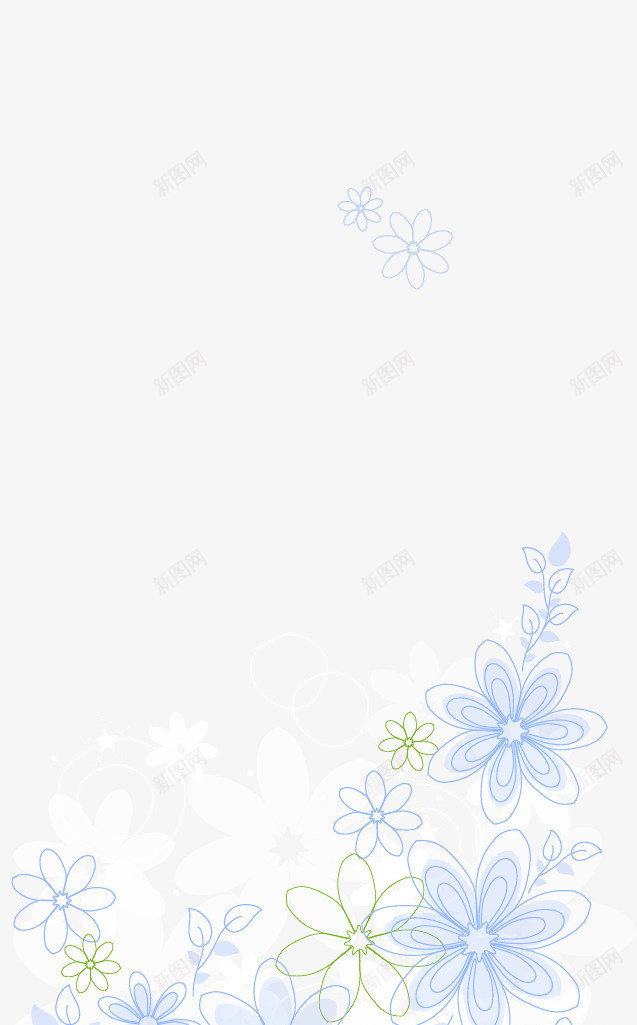 韩国时尚花纹装饰蓝色花瓣png免抠素材_88icon https://88icon.com 海报底纹 精美装饰 装饰卡片背景 韩国时尚花纹装饰