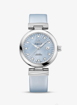 欧米茄女表蓝色镶钻腕表手表素材