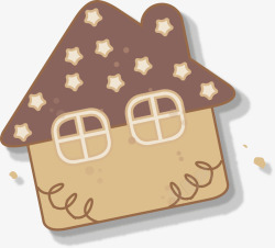 褐色屋子褐色卡通小屋饼干高清图片