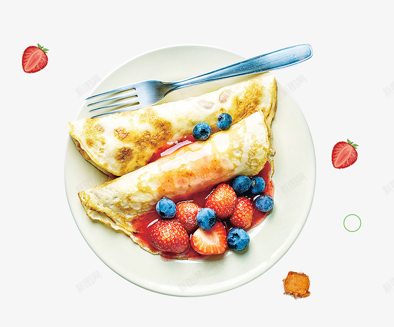 白色盘子里的早餐psd免抠素材_88icon https://88icon.com 叉子 早安早餐 白色 的早餐 盘子里 草莓 蓝莓 鸡蛋卷