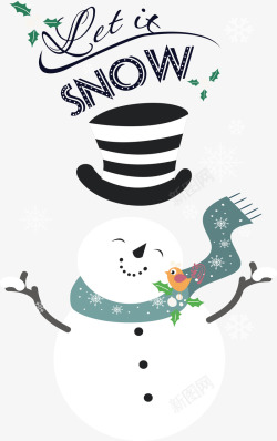 一起堆雪人素材