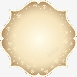 金色花纹边框雪花图案素材