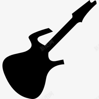 吉他的黑色形状图标图标
