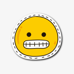 黄色圆形龇牙表情矢量图素材
