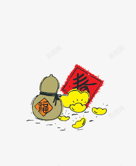 卡通节日元素png免抠素材_88icon https://88icon.com 喜庆 接福 春节 节日吉祥 节日装饰 迎春