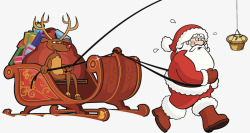雪橇插画圣诞节搞笑卡通漫画高清图片