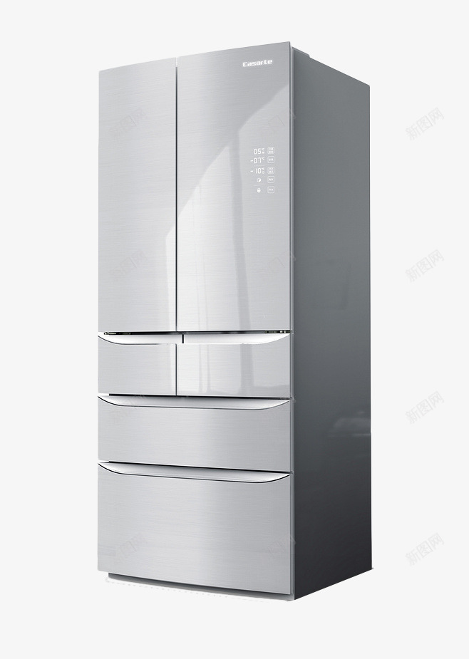 3层电冰箱png免抠素材_88icon https://88icon.com 产品实物 冰箱 家电png 银色