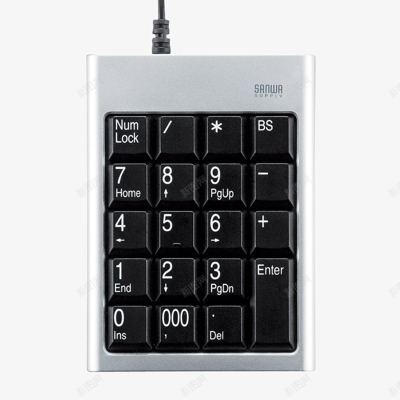 插即用的USB数字键盘png免抠素材_88icon https://88icon.com 实物 数字键盘 电器 银色 键盘