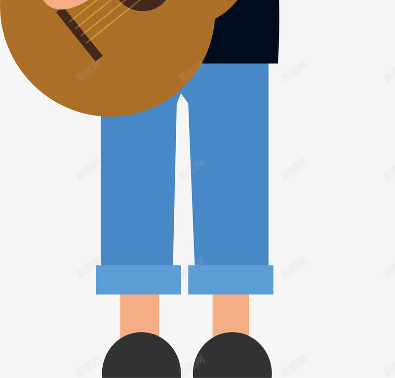 卡通弹吉他的女孩矢量图ai免抠素材_88icon https://88icon.com 唱歌的女孩 女孩 弹吉他 戴帽子的女孩 表演节目的女孩 长头发女孩 矢量图