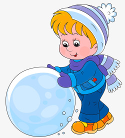 冬季小男孩玩雪的小男孩高清图片