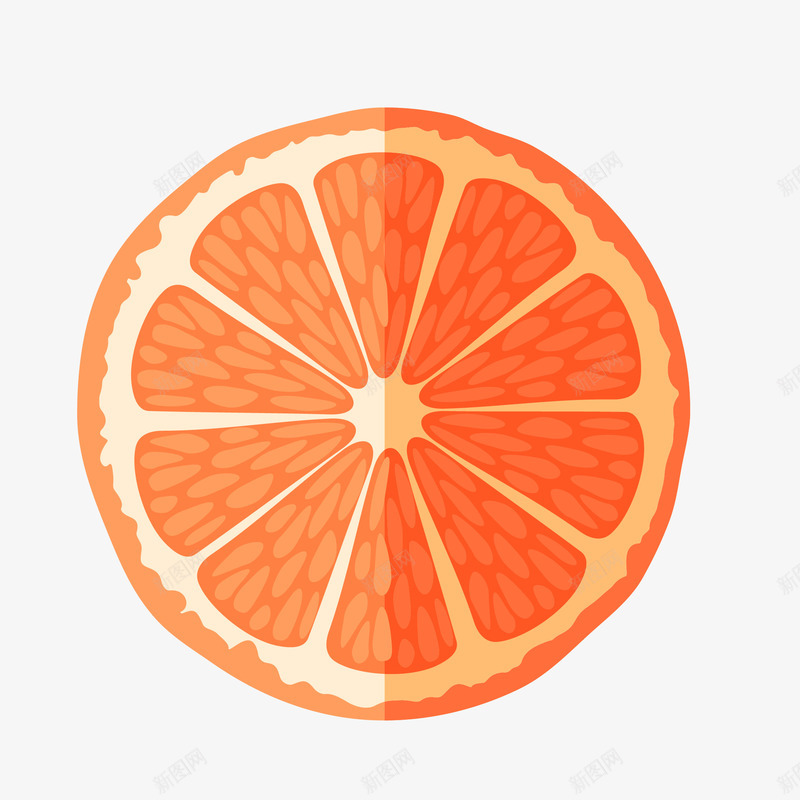 卡通手绘橙色柚子图矢量图eps免抠素材_88icon https://88icon.com 免抠图PNG 切面 卡通 手绘 柚子 橙色 矢量图
