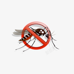 奇卡病毒卡通立体禁止蚊子传染病毒图标免高清图片