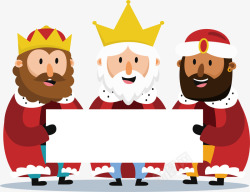 大胡子国王圣诞节促销海报矢量图海报