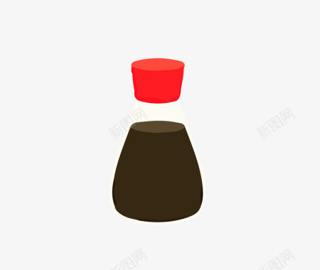 透明酱油瓶矢量图图标图标