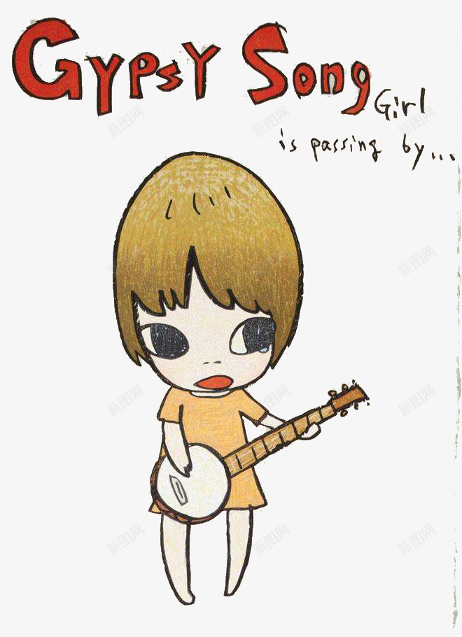 弹吉他的小女孩png免抠素材_88icon https://88icon.com 卡通手绘 唱歌 大眼妹 小萝莉 弹吉他的人 萝莉少女
