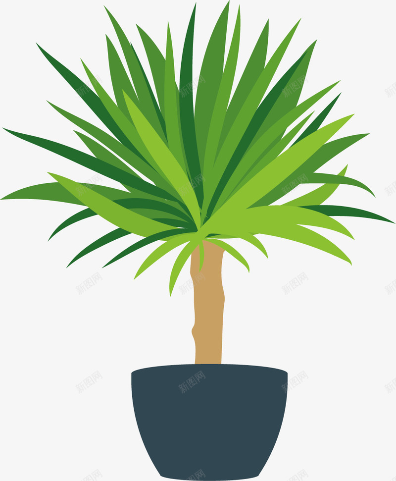 绿色渐变卡通盆栽矢量图eps免抠素材_88icon https://88icon.com 丝兰盆栽 卡通盆栽 渐变风格 矢量盆栽 绿色 绿色盆栽 矢量图