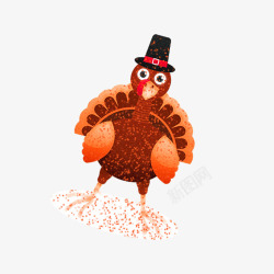 感恩节准备食物卡通火鸡高清图片