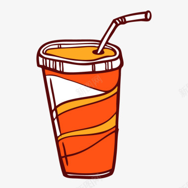 果汁饮料餐饮行业西餐美食图标素矢量图图标