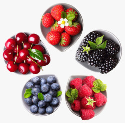 碗里的五种水果莓果素材