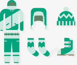 保暖袜子清新绿色滑雪服高清图片