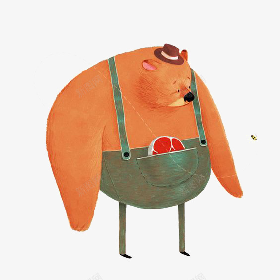 穿衣服的熊png免抠素材_88icon https://88icon.com 儿童 卡通 手绘 插画 熊 童话 肉 背带裤
