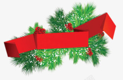 横幅折纸圣诞树叶装饰素材