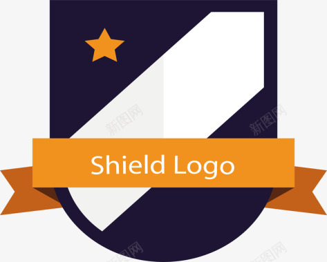 创意logo创意折叠盾牌矢量图图标图标