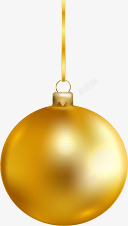 圣诞节金色吊球装饰素材