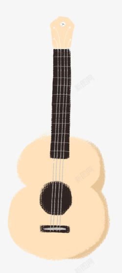 卡通手绘乐器吉他素材