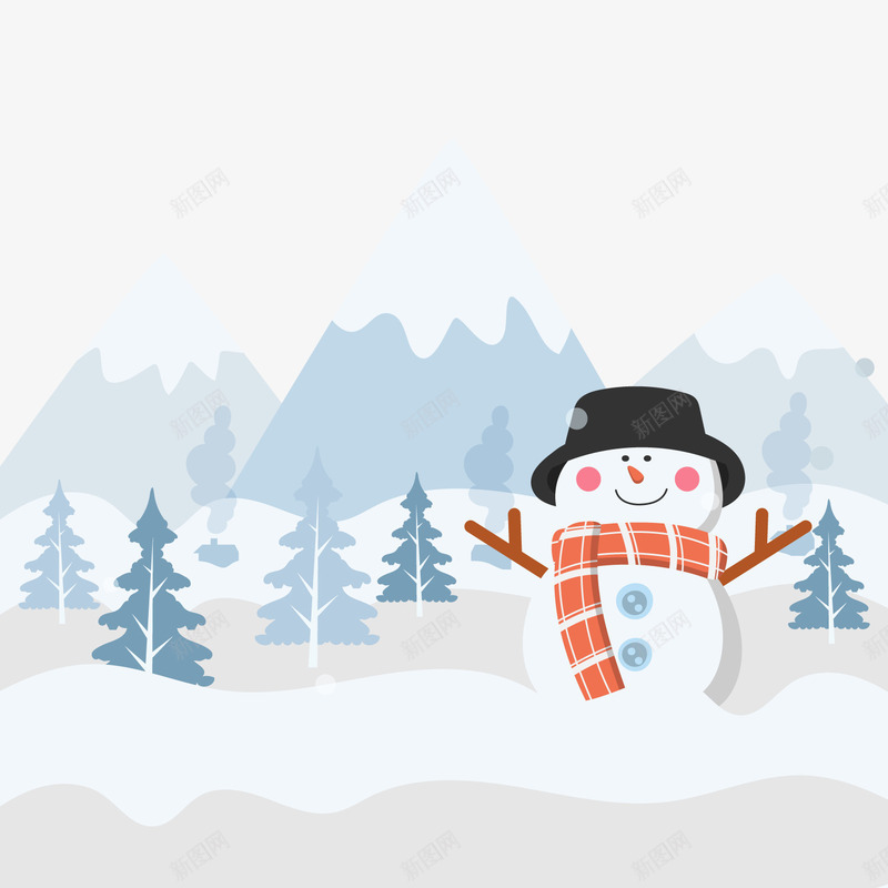 卡通冬季雪中的雪人png免抠素材_88icon https://88icon.com 冬季雪人 冬季风景 卡通雪人 白色 背景装饰