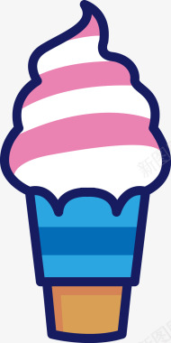 卡通草莓冰淇淋图矢量图图标图标