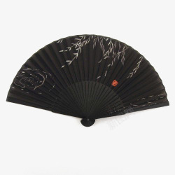黑色折扇黑色中国风折扇高清图片
